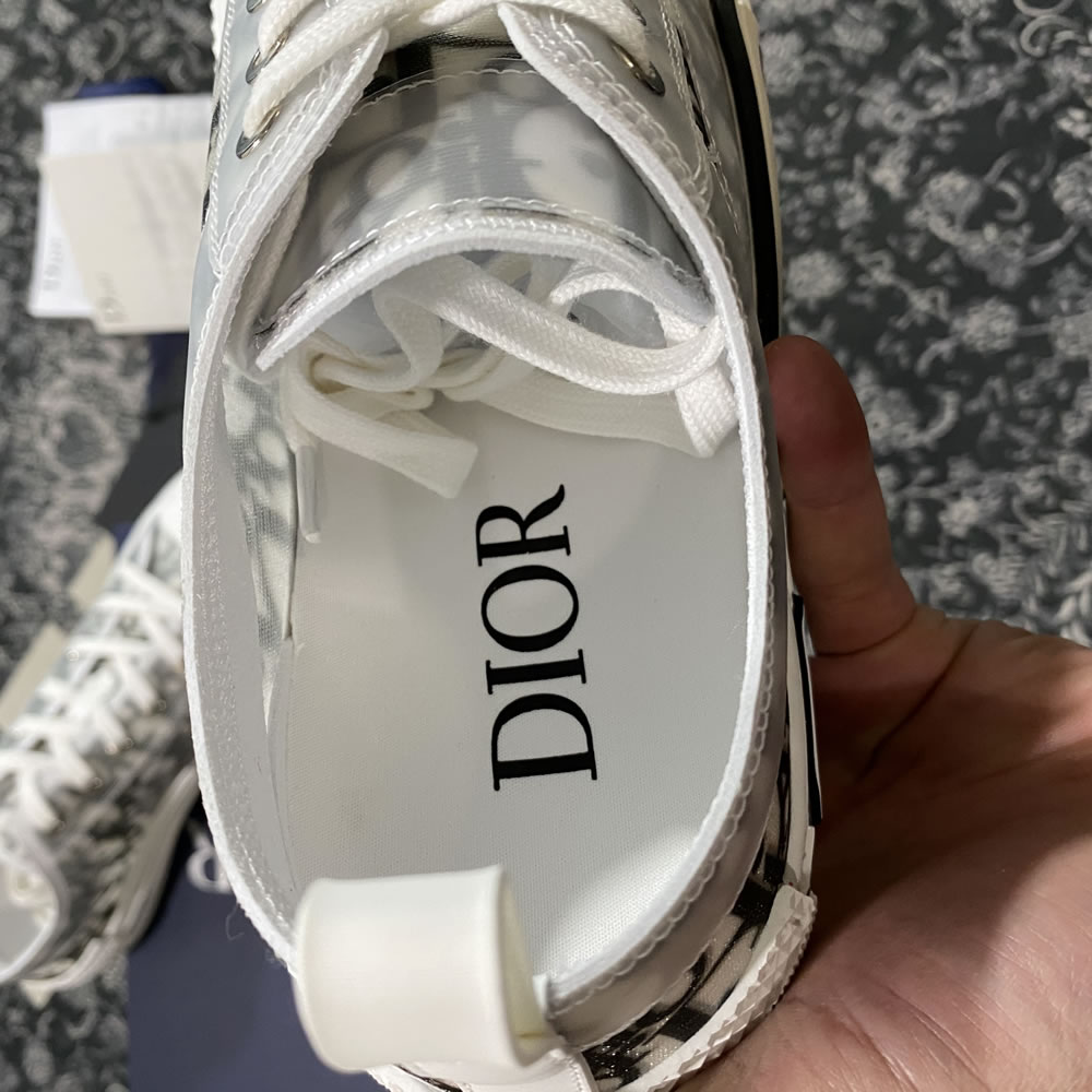 B23 Dior Oblique Shoes White Black Low (12) - newkick.org