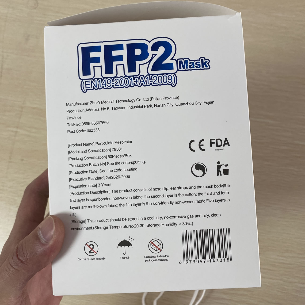 Ffp2 Mask Particulate Respirator 50pieces Box Model Z9501 (3) - newkick.org