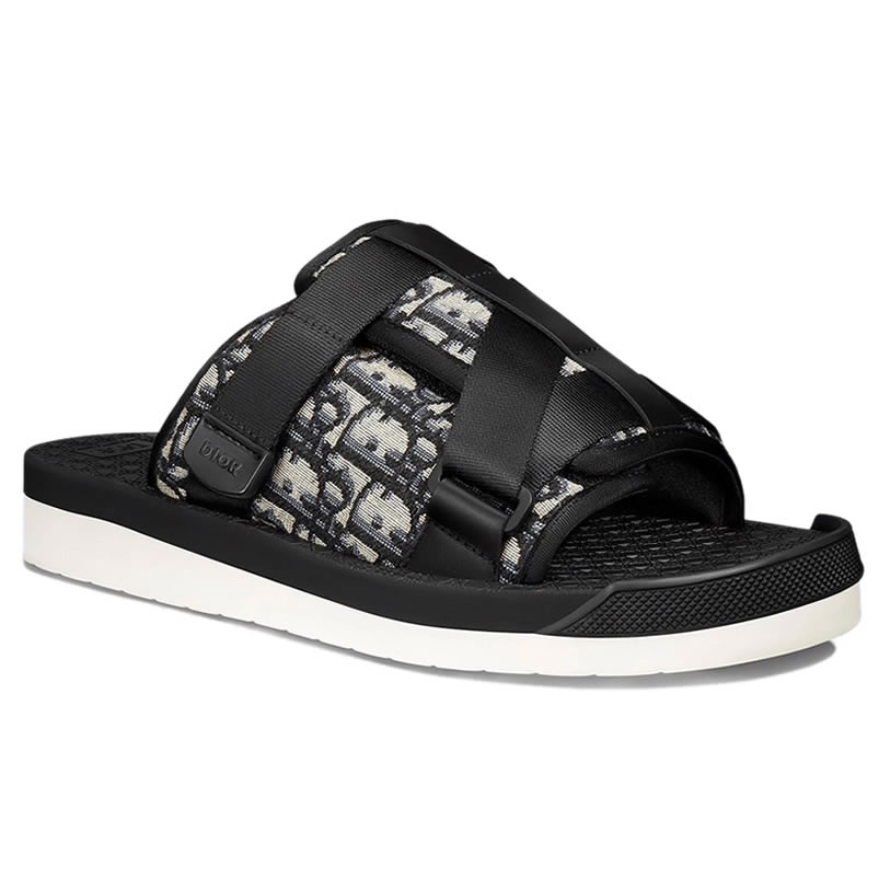 Dior Black Oblique Neoprene Sandals (1) - newkick.org
