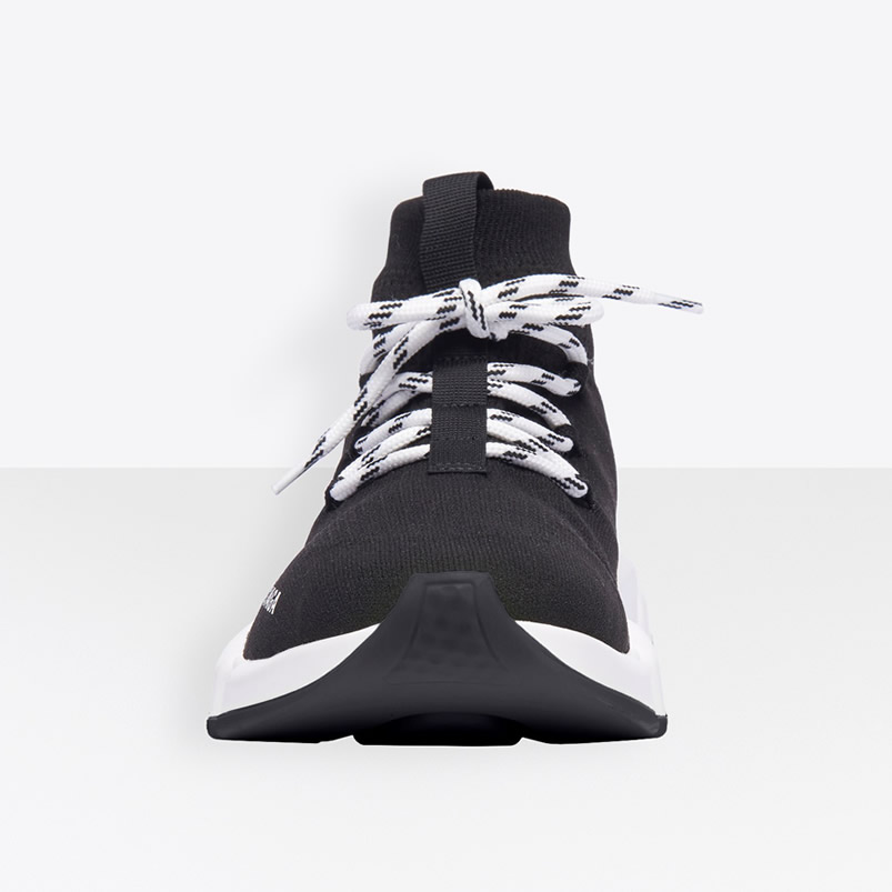Balenciaga Speed Lace Up Sneaker Black White (2) - newkick.org