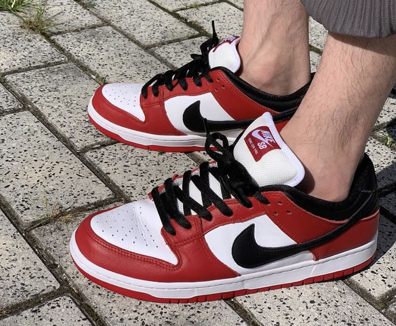 Nike Sb Dunk Low Pro Chicago Varsity Red Release Date On Feet Bq6817 600 (4) - newkick.org