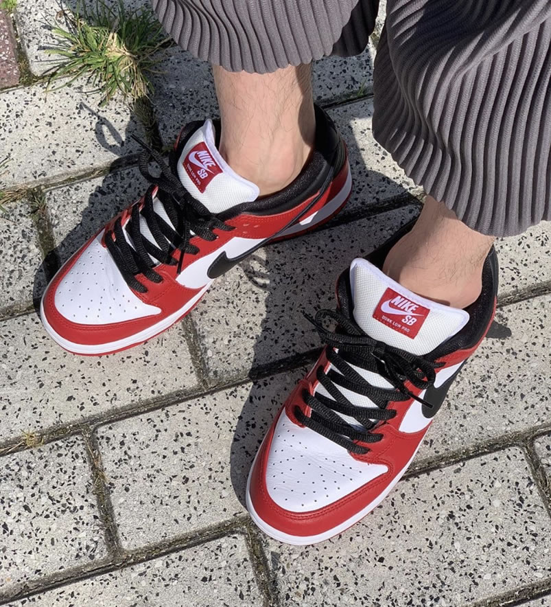 Nike Sb Dunk Low Pro Chicago Varsity Red Release Date On Feet Bq6817 600 (6) - newkick.org