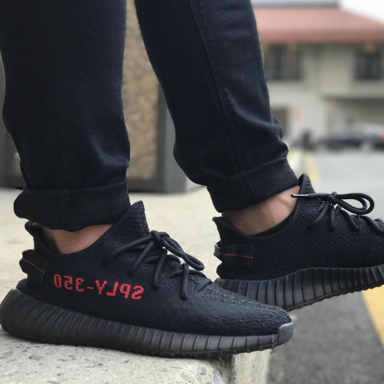 Yeezy Boost 350 V2 Bred Black Red 2020 On Feet Cp9652 (2) - newkick.org