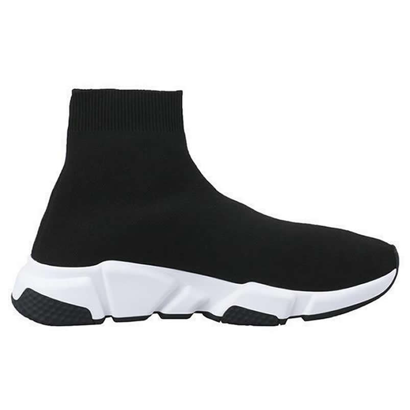 Balenciaga Shoes Like Socks High Top Speed Runners Black White 605972w05ge1015 (2) - newkick.org