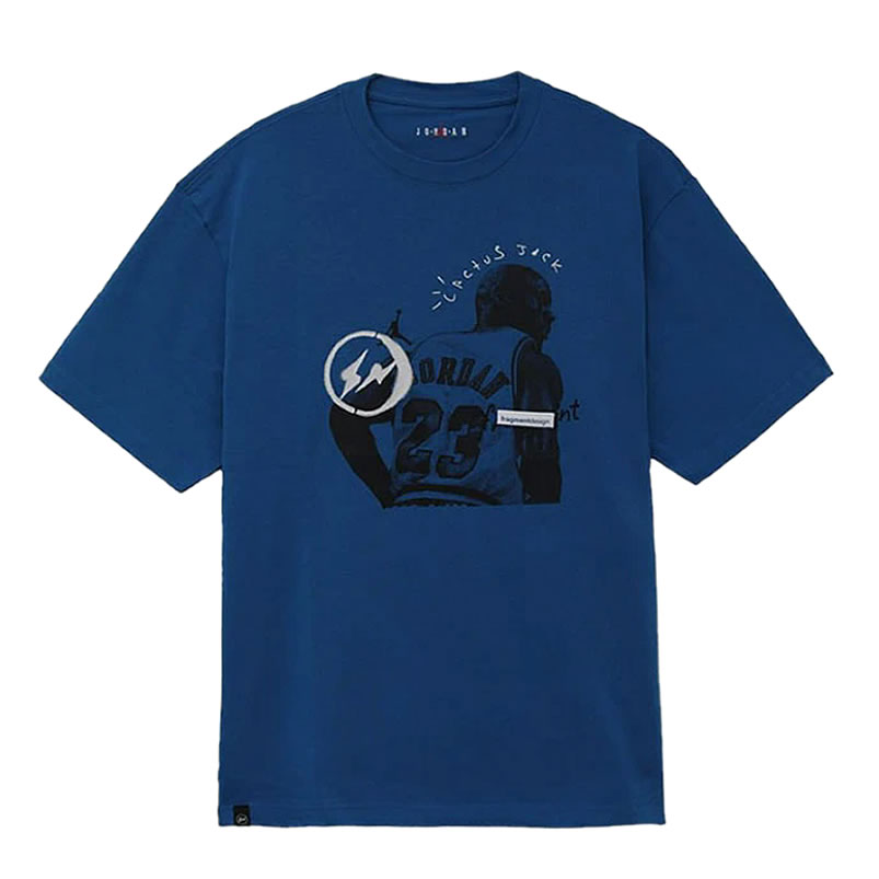 Travis Scott Cactus Jack Jordan T Shirt Khaki Desert Blue (1) - newkick.org