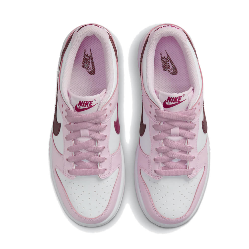 Nike Dunk Low Gs Strawberry Pink White Pink Red Cw1590 601 (4) - newkick.org