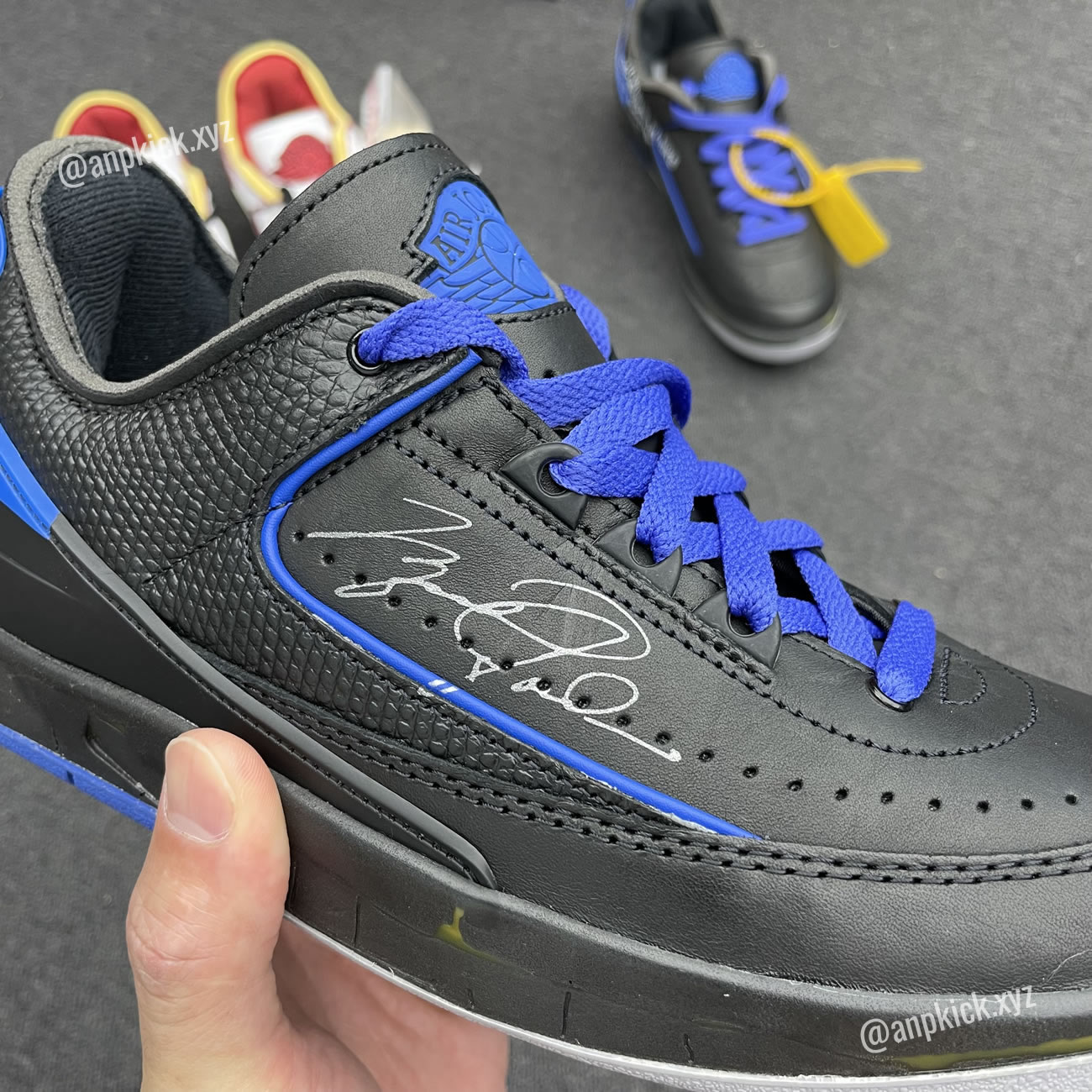 Off White Air Jordan 2 Low Black Blue (4) - newkick.org