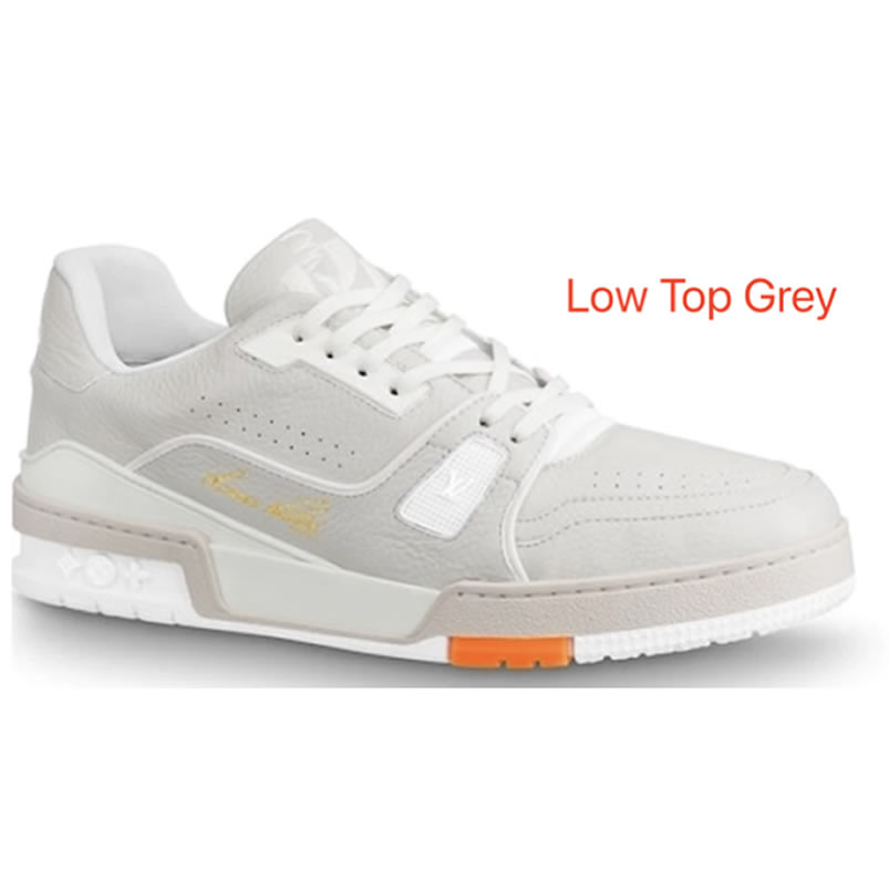 New L V Trainer Sneaker Shoes Low Top Grey (1) - newkick.org