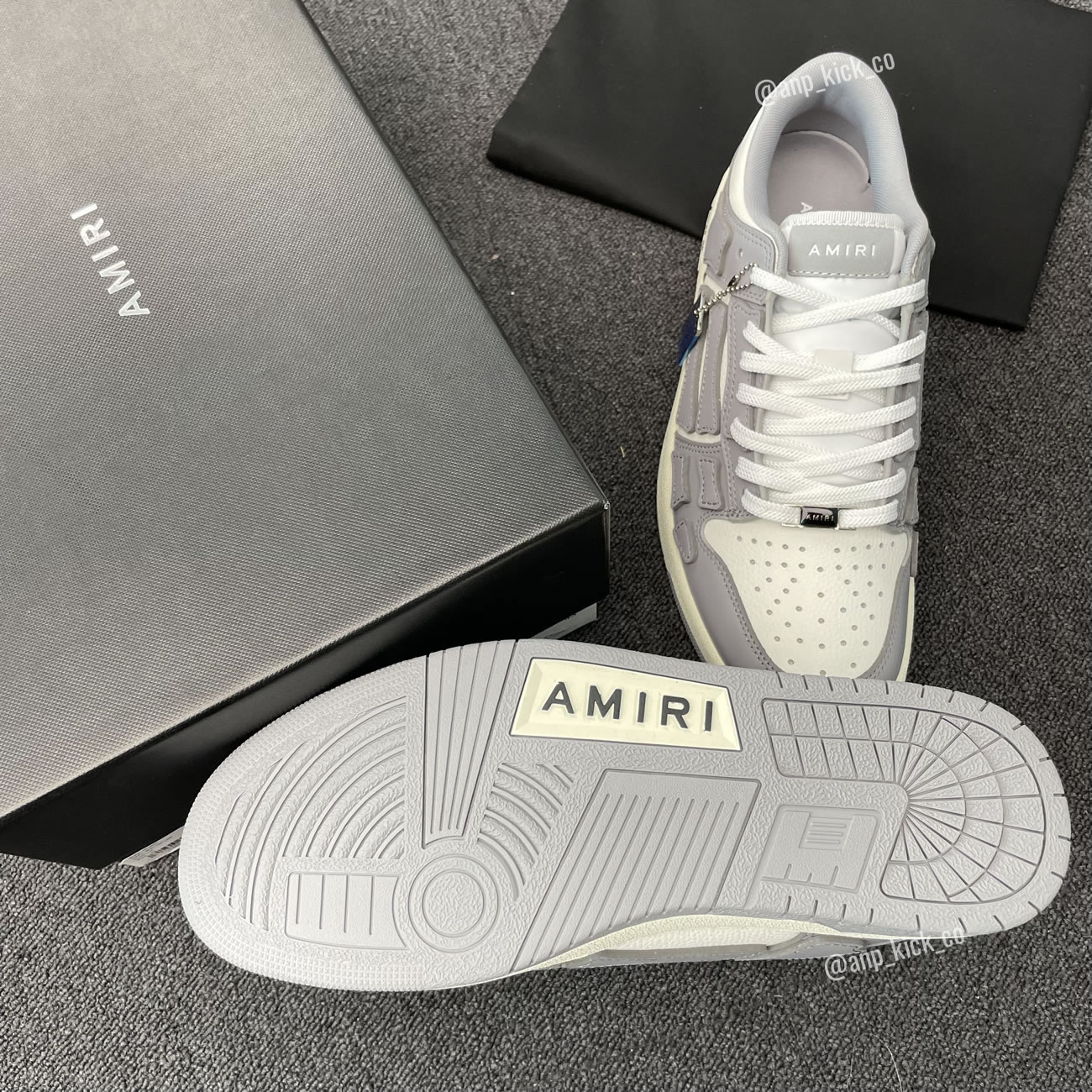 A M I R I Skel Top Low Leather Sneakers Grey White Anpkick Mfs003 043 (5) - newkick.org