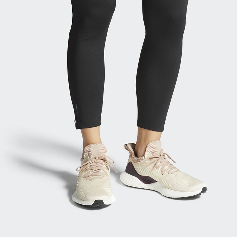 Adidas Alphabounce Womens Shoes Beyond Ecru Tint Ash Pearl DB0206 On Feet