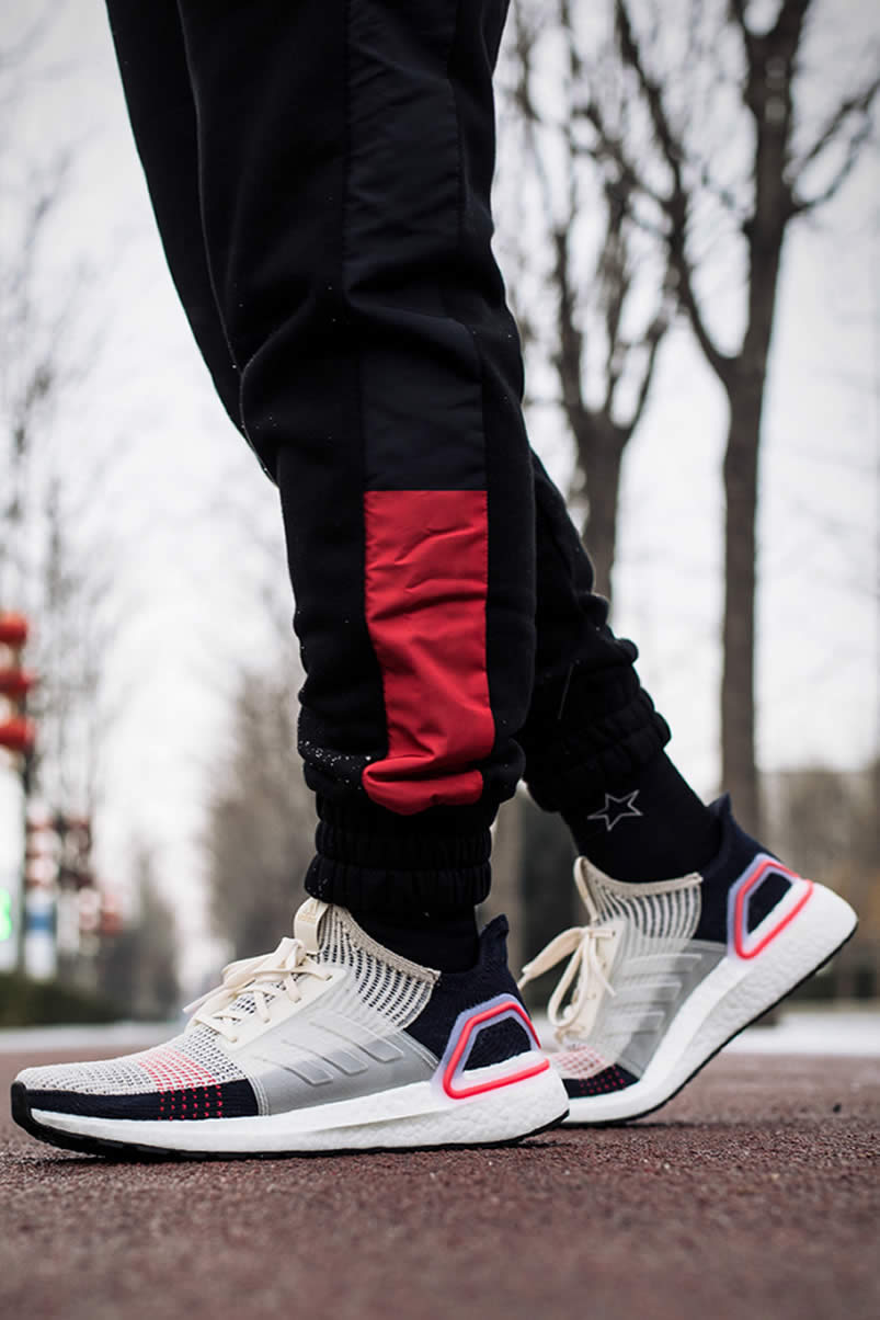 Adidas Ultra Boost 19 Colorways On Feet Active Red Cloud White B37703 (2) - newkick.org