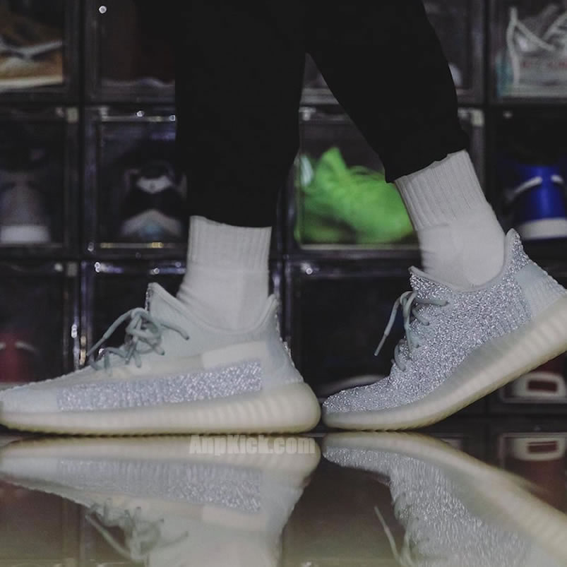 Adidas Yeezy Boost 350 V2 Cloud White On Feet Reflective Release Date Fw5317 (1) - newkick.org