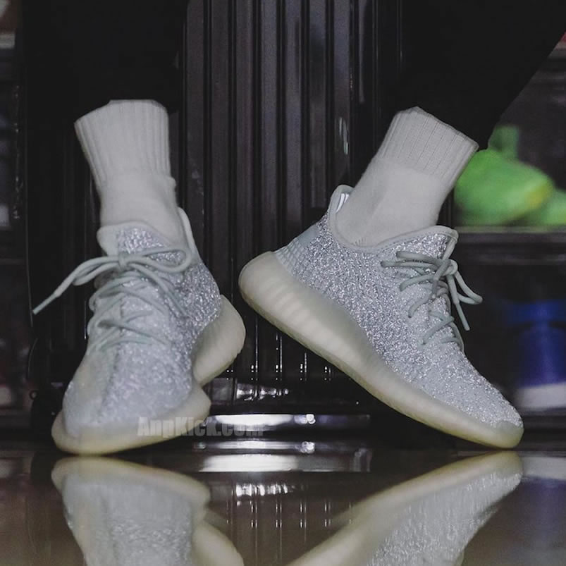 Adidas Yeezy Boost 350 V2 Cloud White On Feet Reflective Release Date Fw5317 (3) - newkick.org