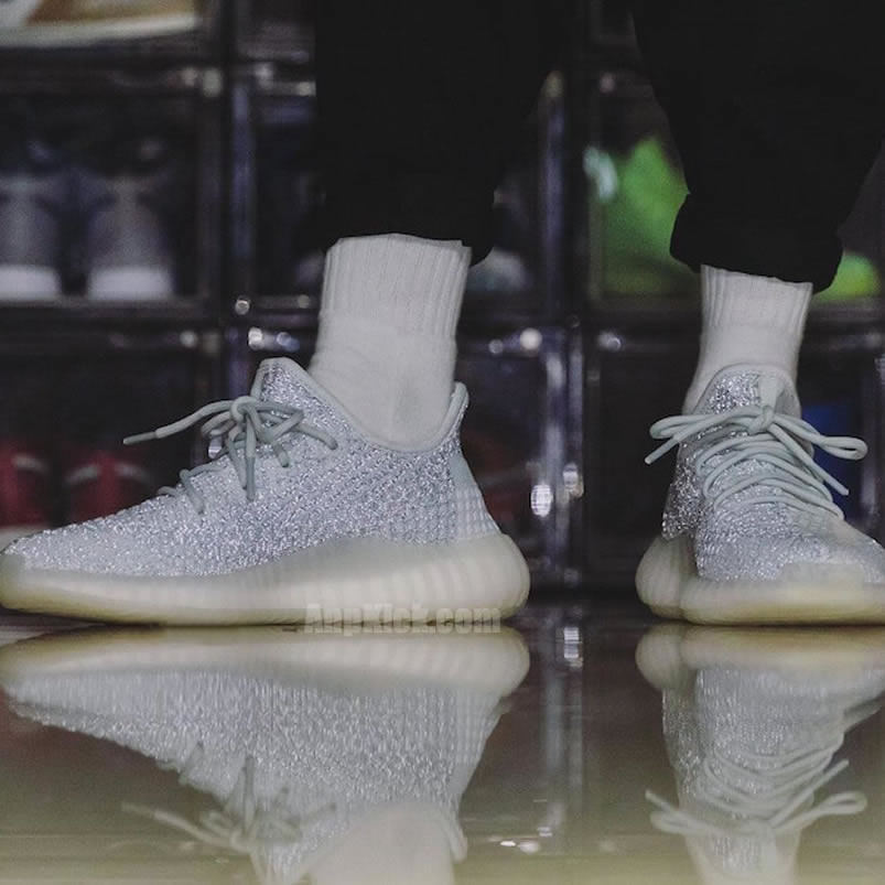 Adidas Yeezy Boost 350 V2 Cloud White On Feet Reflective Release Date Fw5317 (4) - newkick.org