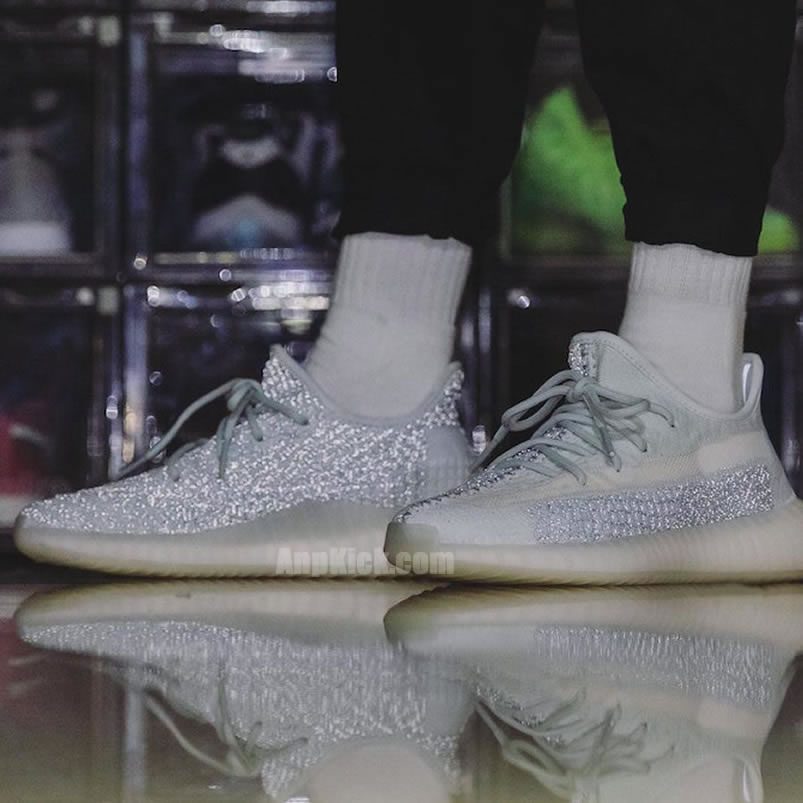 Adidas Yeezy Boost 350 V2 Cloud White On Feet Reflective Release Date Fw5317 (5) - newkick.org