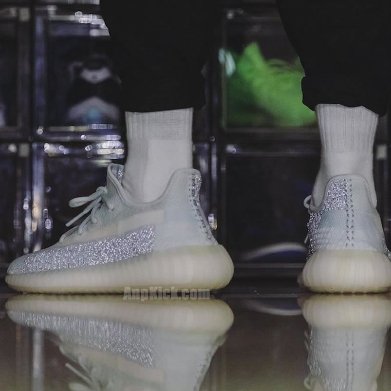 Adidas Yeezy Boost 350 V2 Cloud White On Feet Reflective Release Date Fw5317 (6) - newkick.org
