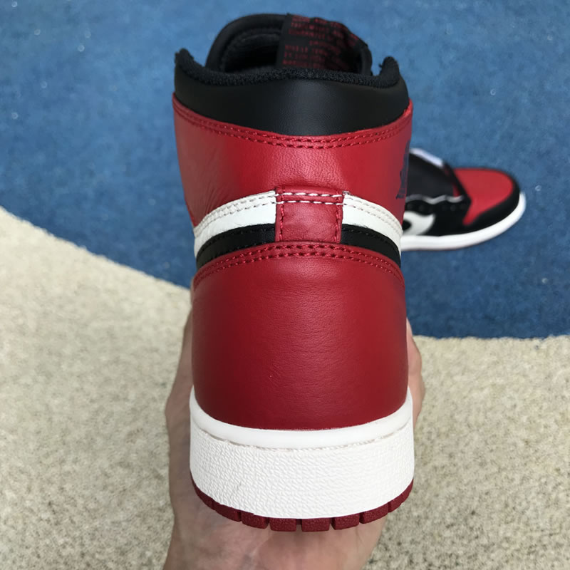 Air Jordan 1 Bred Toe Womens GS "Red And Black Jordans Shoes" 575441-610 In Hand Heel