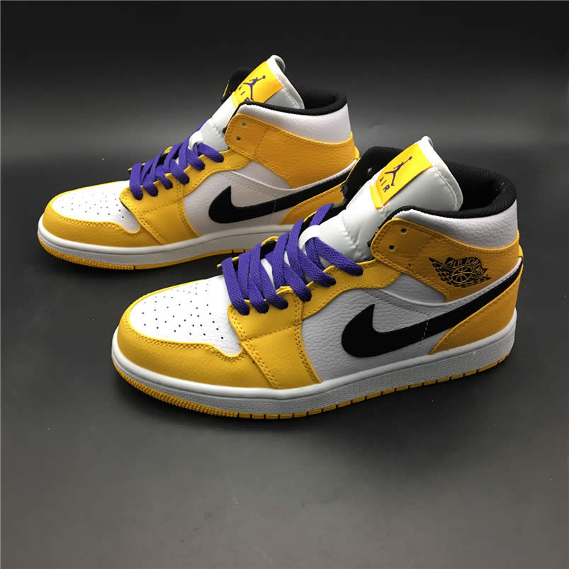 Air Jordan 1 Mid 2019 Lakers Yellow Purple For Sale Release Date 852542 700 (10) - newkick.org
