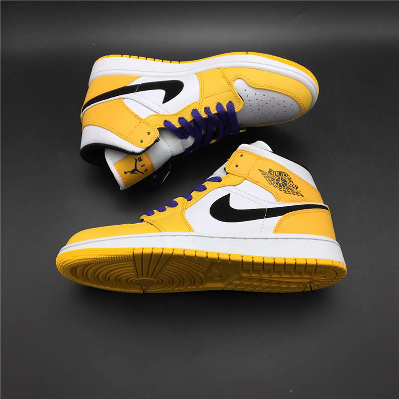 Air Jordan 1 Mid 2019 Lakers Yellow Purple For Sale Release Date 852542 700 (11) - newkick.org