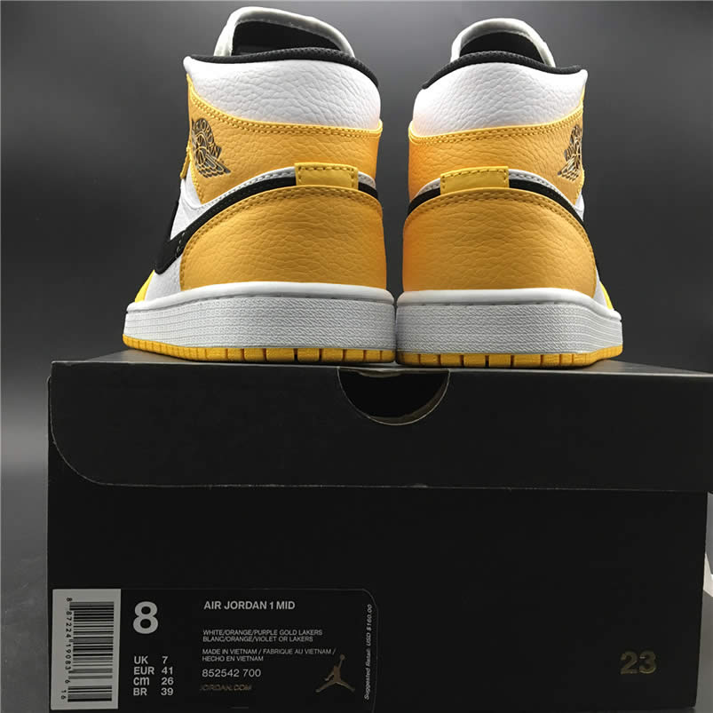 Air Jordan 1 Mid 2019 Lakers Yellow Purple For Sale Release Date 852542 700 (12) - newkick.org