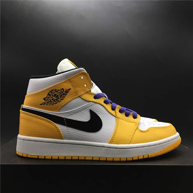 Air Jordan 1 Mid 2019 Lakers Yellow Purple For Sale Release Date 852542 700 (13) - newkick.org