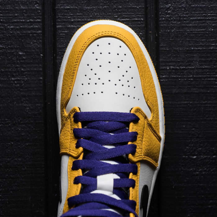 Air Jordan 1 Mid 2019 Lakers Yellow Purple For Sale Release Date 852542 700 (16) - newkick.org