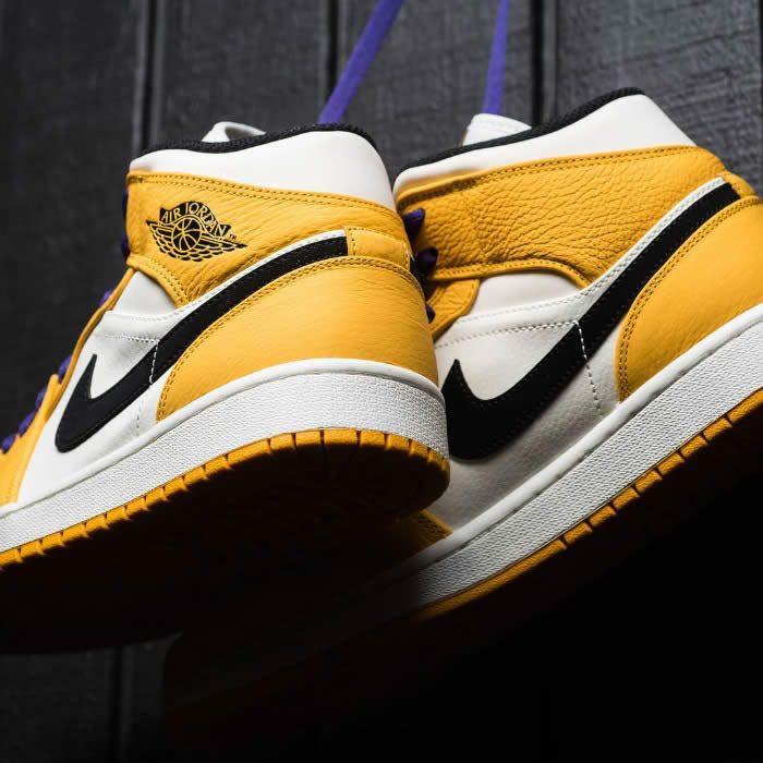 Air Jordan 1 Mid 2019 Lakers Yellow Purple For Sale Release Date 852542 700 (18) - newkick.org