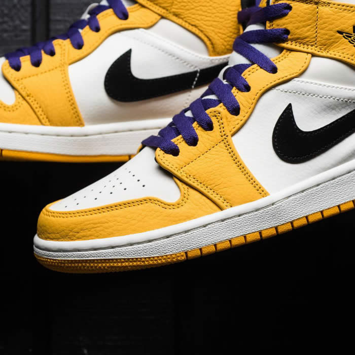 Air Jordan 1 Mid 2019 Lakers Yellow Purple For Sale Release Date 852542 700 (20) - newkick.org
