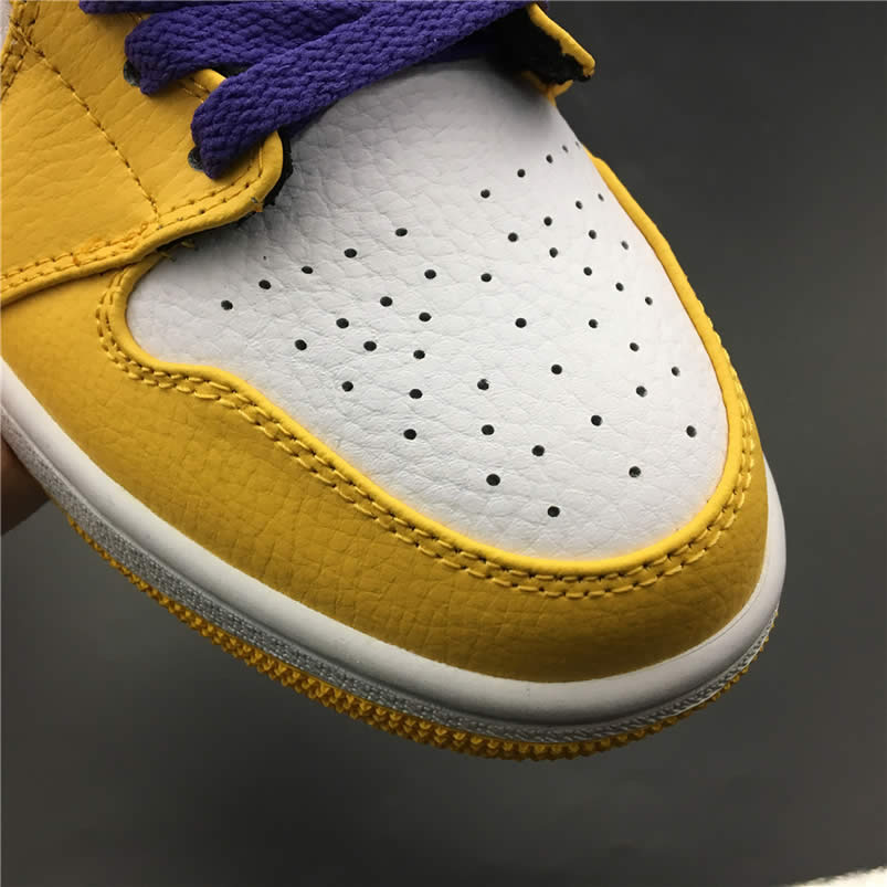 Air Jordan 1 Mid 2019 Lakers Yellow Purple For Sale Release Date 852542 700 (5) - newkick.org