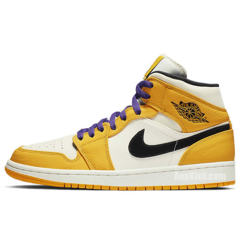 Air Jordan 1 Mid 2019 Lakers Yellow Purple Release Date 852542 700 (1) - newkick.org