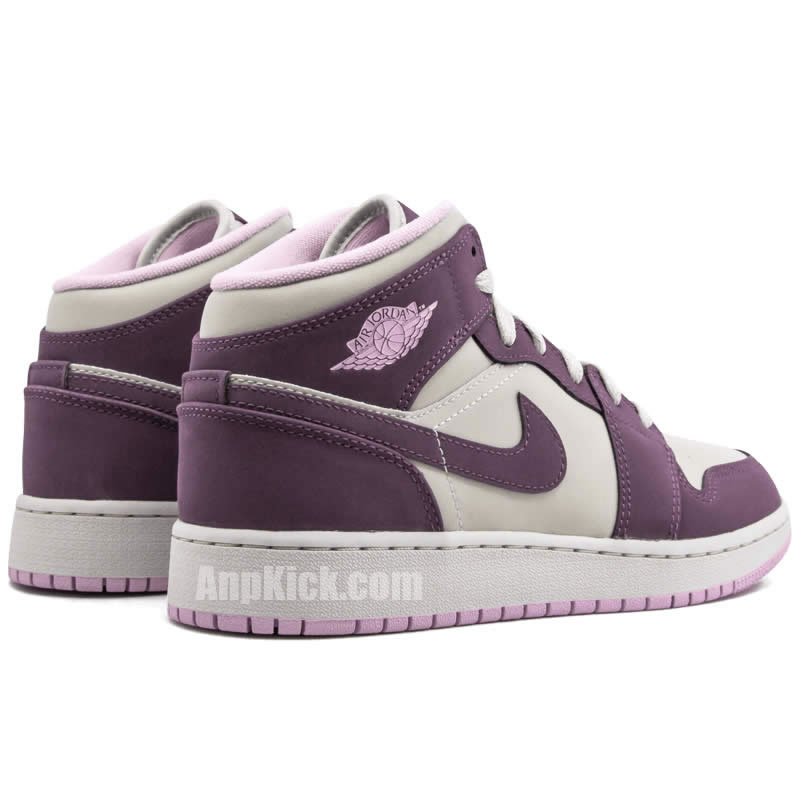 Air Jordan 1 Mid GS 'Pro Purple / Desert Sand' Shoes For Women 555112-500