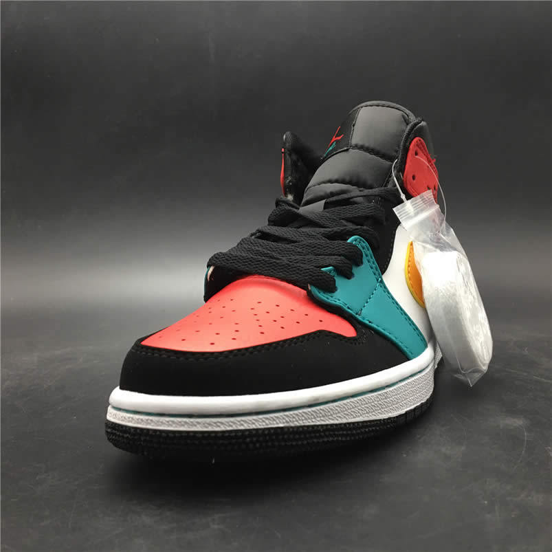 Air Jordan 1 Mid Multi-Color Bred Orange Mens GS Shoes 554724-125 Pics