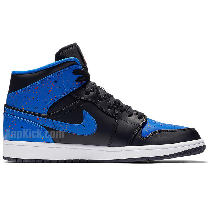 Air Jordan 1 Mid 'Royal Blue' Paint Splatter Shoes 554724-048