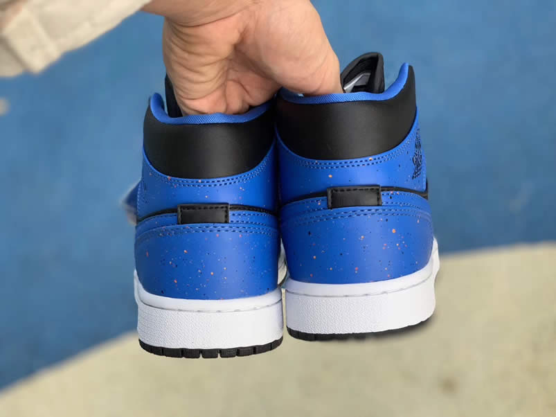 Air Jordan 1 Mid 'Royal Blue' Paint Splatter Shoes 554724-048 Pics