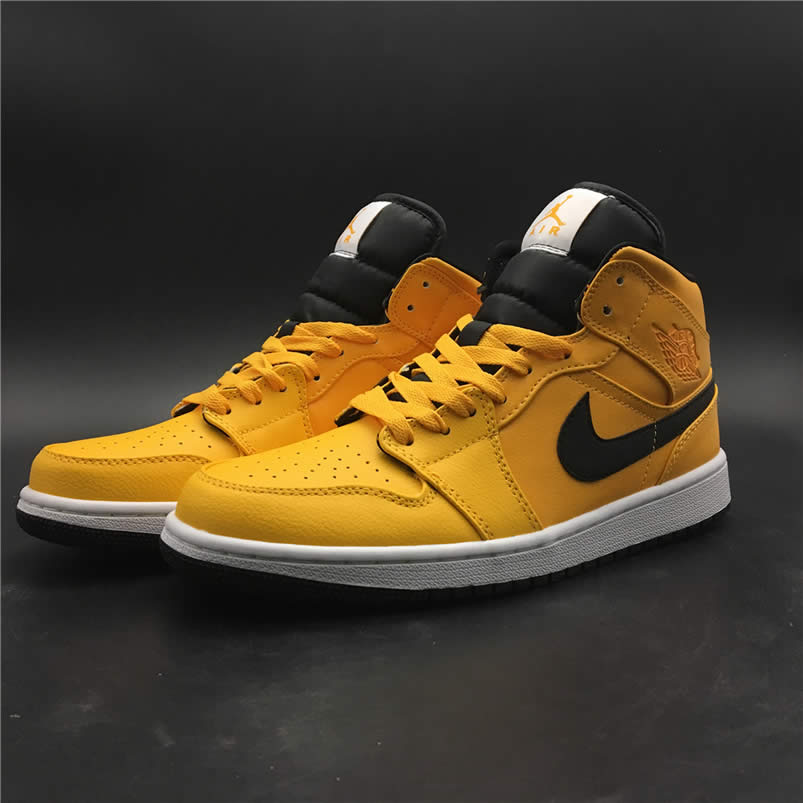 Air Jordan 1 Mid Shoes Taxi Yellow University Gold Aj1 554724 700 (1) - newkick.org