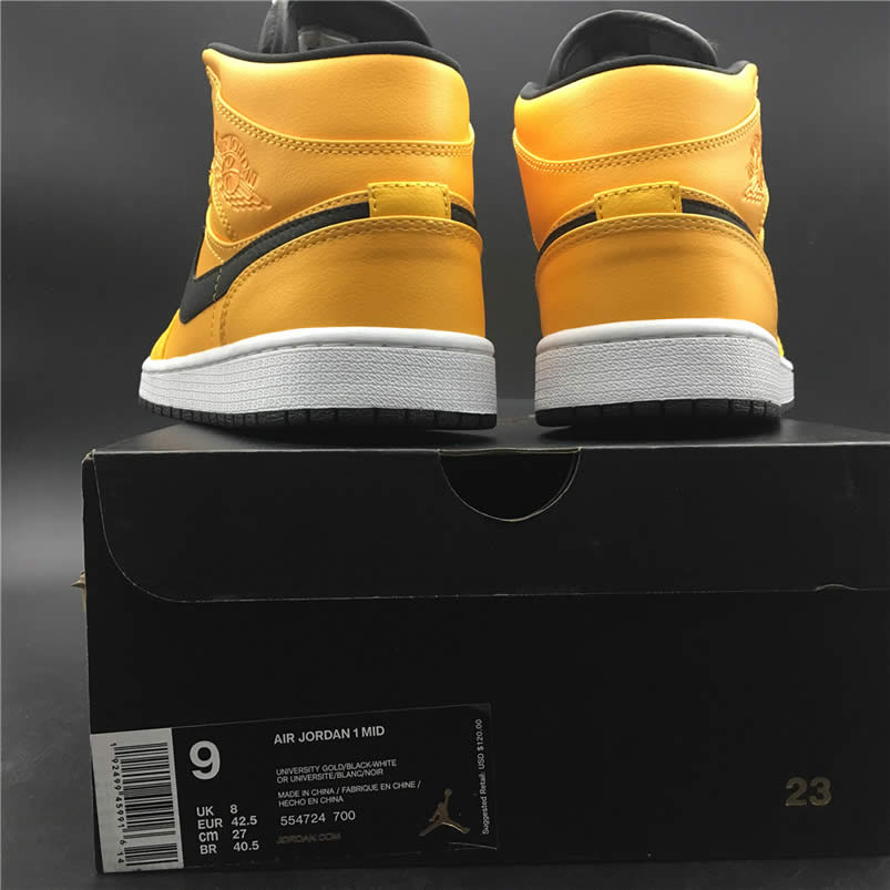 Air Jordan 1 Mid Shoes Taxi Yellow University Gold Aj1 554724 700 (8) - newkick.org
