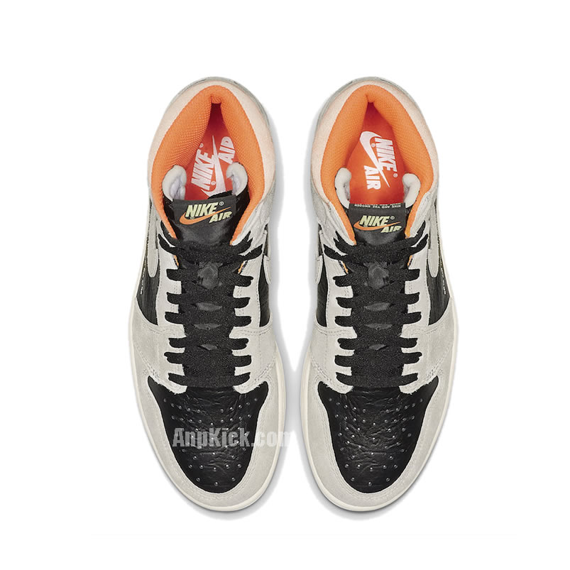 Air Jordan 1 Retro High OG 'Neutral Grey' Hyper Crimson Shoes On Feet 555088-018