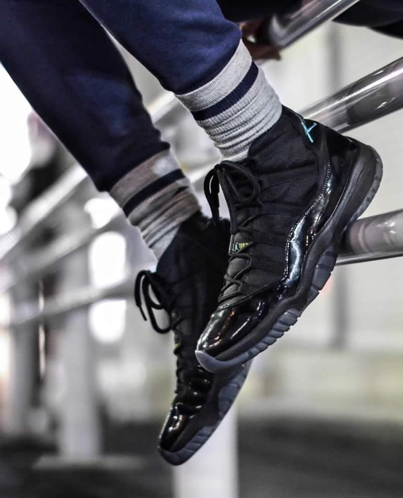 Air Jordan 11 'Gamma Blue' Price On Feet Outfit 378037-006 Pics