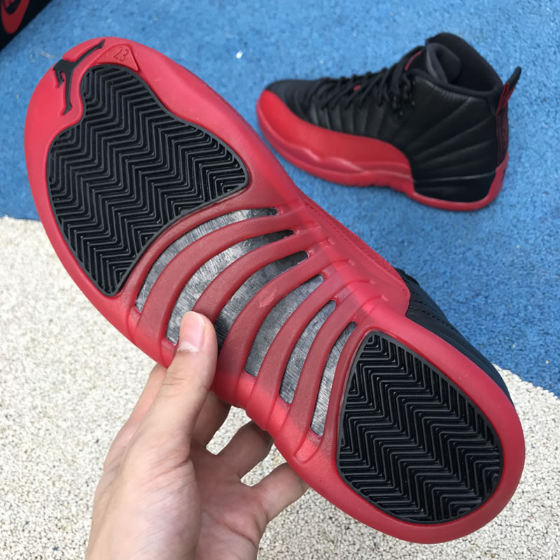 Air Jordan 12 Retro Flu Game Red And Black 12s For Sale In-Hand Sole
