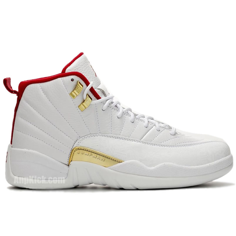 Air Jordan 12 Fiba 2019 White University Red Gold 130690 107 (2) - newkick.org