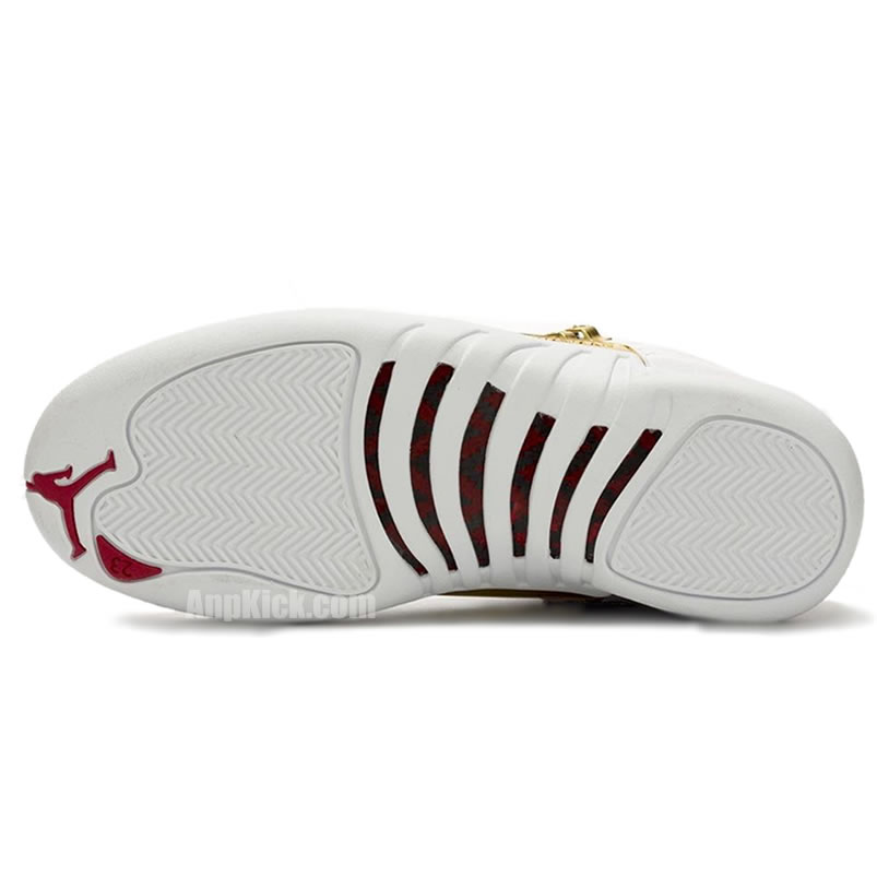 Air Jordan 12 Fiba 2019 White University Red Gold 130690 107 (5) - newkick.org