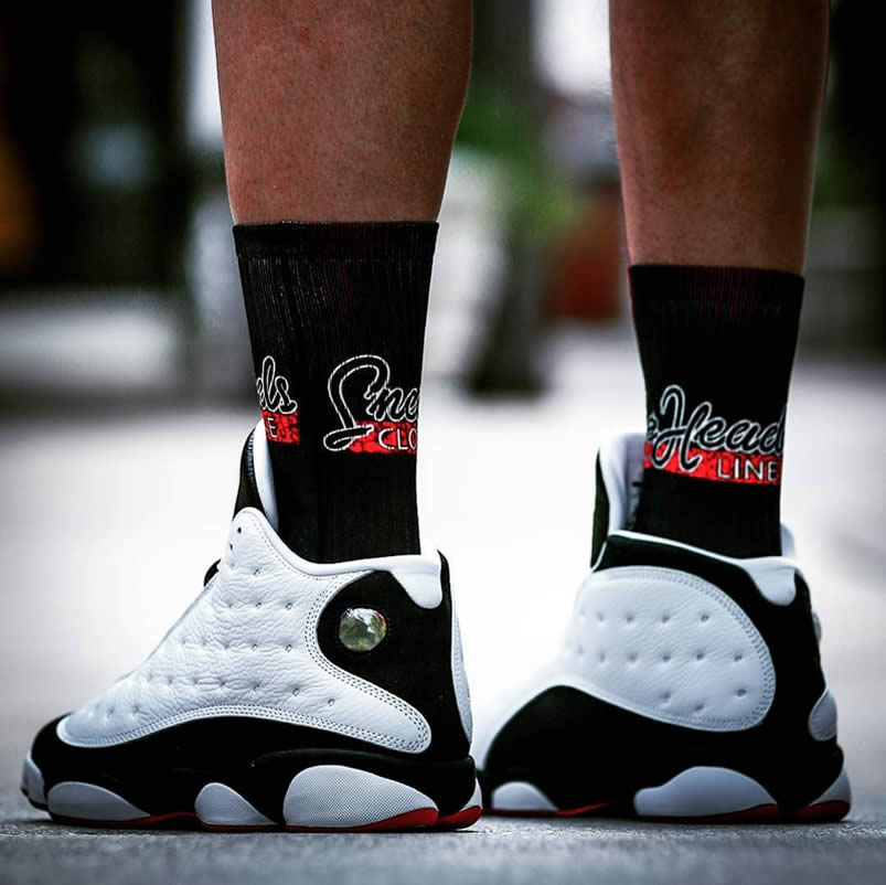 Air Jordan 13 'He Got Game' 2018 Black And White On Feet Outfit For Sale 414571-104
