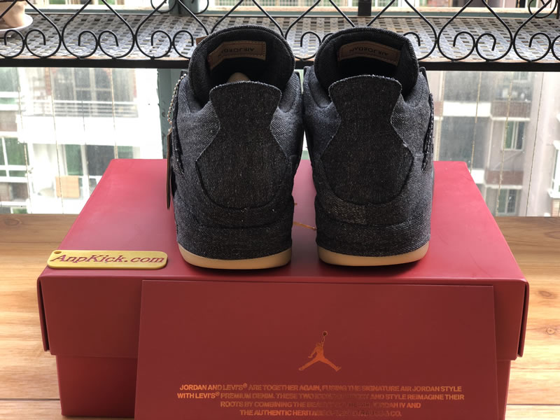 Levi's x Air Jordan 4 'Black Denim' For Sale Behind Images