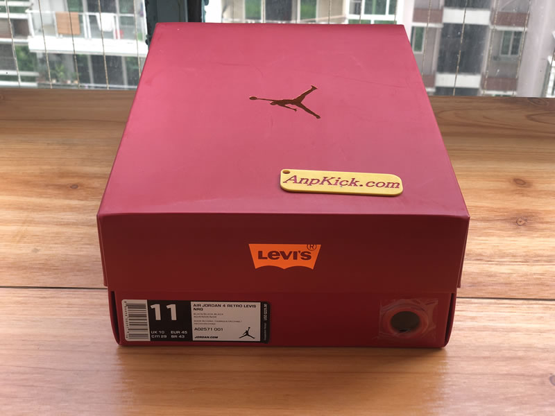 Levi's x Air Jordan 4 'Black Denim' Original Box Tag