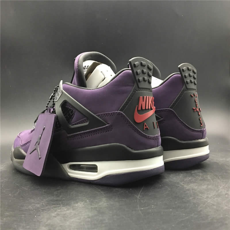 Travis Scott Air Jordan 4 Purple On Feet For Sale (2) - newkick.org