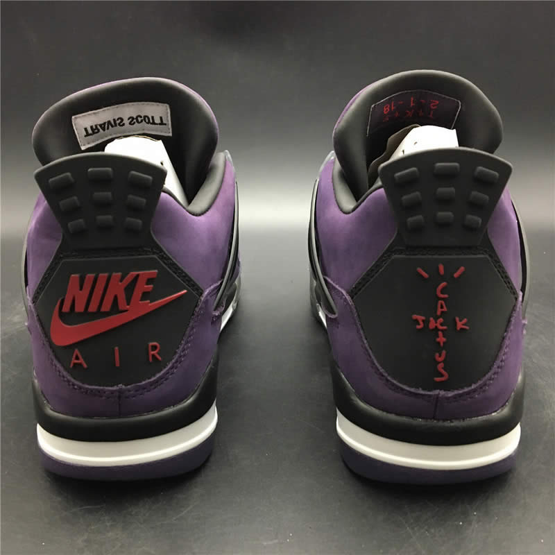 Travis Scott Air Jordan 4 Purple On Feet For Sale (3) - newkick.org