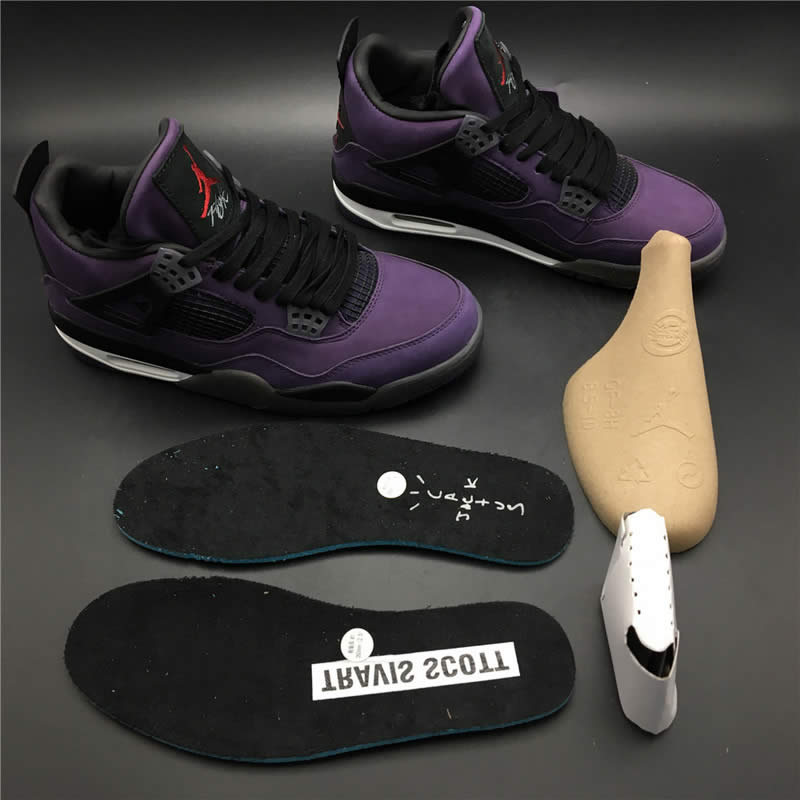 Travis Scott Air Jordan 4 Purple On Feet For Sale (4) - newkick.org