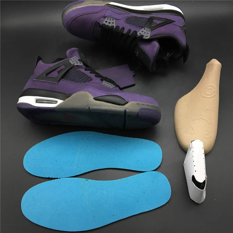 Travis Scott Air Jordan 4 Purple On Feet For Sale (5) - newkick.org