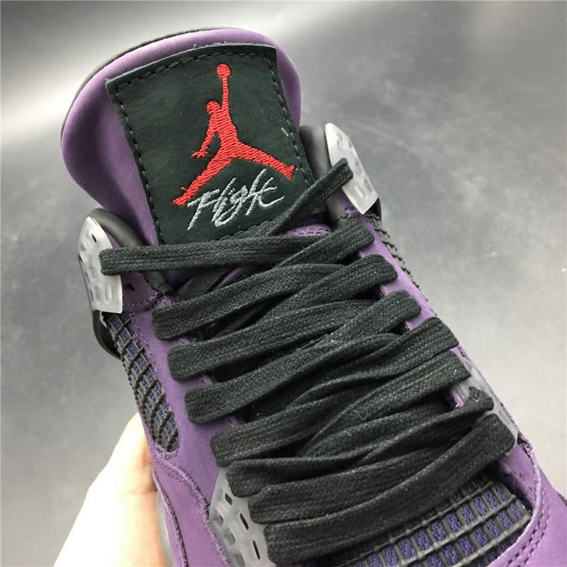 Travis Scott Air Jordan 4 Purple On Feet For Sale (6) - newkick.org