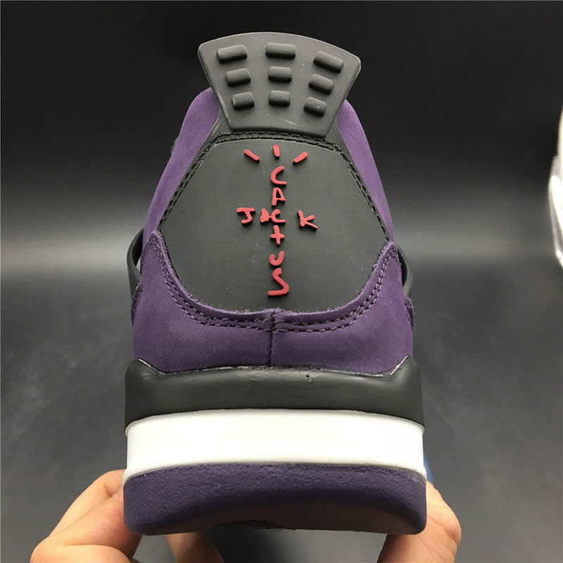 Travis Scott Air Jordan 4 Purple On Feet For Sale (7) - newkick.org